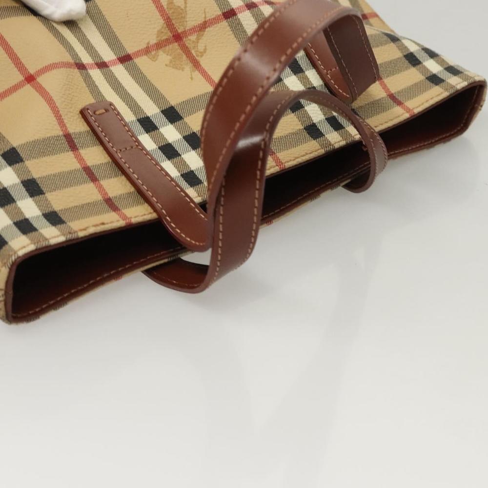 BURBERRY Nova Check Hand Bag PVC Beige Auth 121466 - Picture 6 of 16